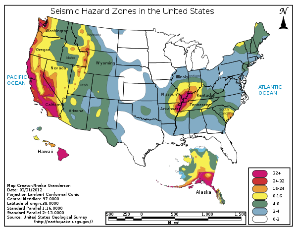 Seismic Zones In Usa